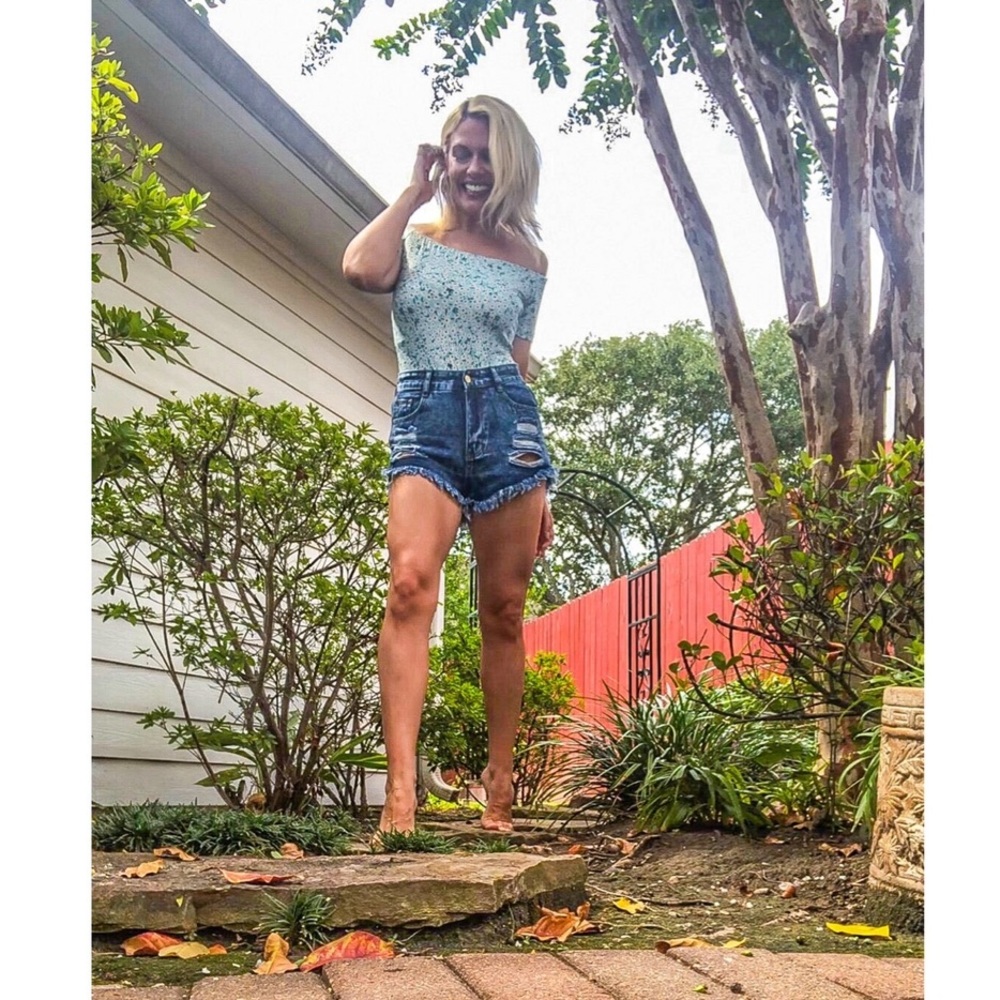 Off the shoulder floral print, soft bodysuit. Worn once.